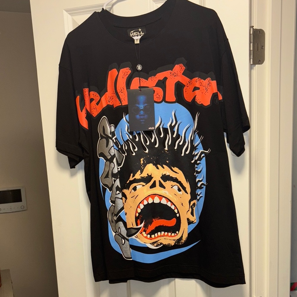 Black and Red Short Sleeve Graphic Tee